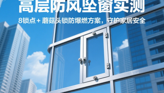 高層防風(fēng)墜窗實(shí)測：8鎖點(diǎn)+蘑菇頭鎖防爆燃方案，守護(hù)家居安全